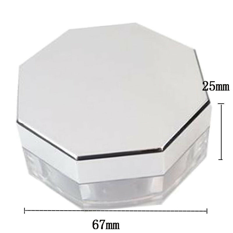 10g Empty Loose Powder Case Facial Blusher Container Jar with Sifter & Puff