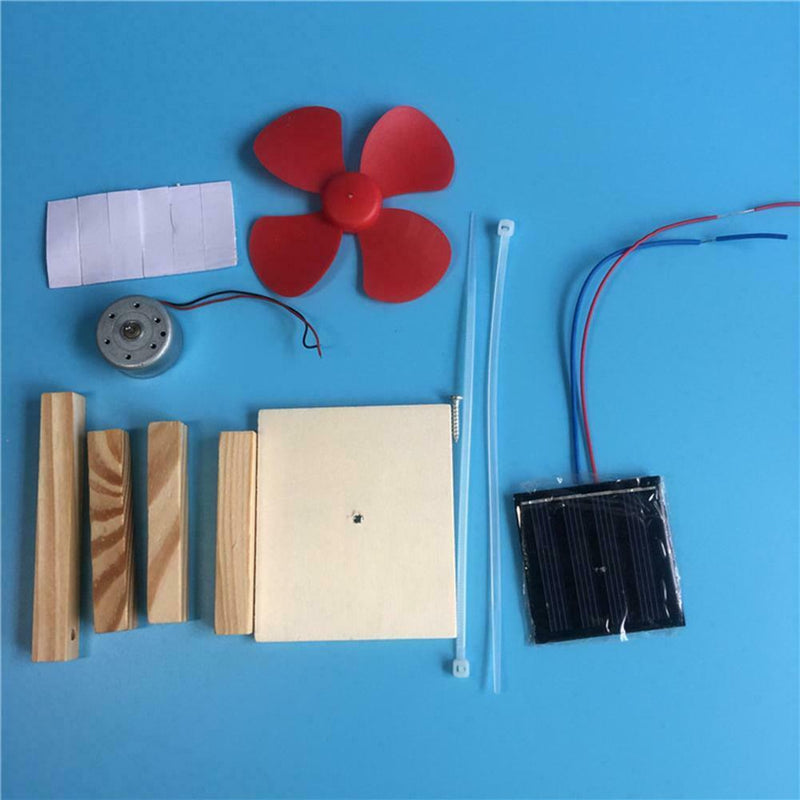 DIY Wood Rotating Solar Fan Experiments Assembling Educational Toys Gifts