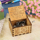 Retro Wood Hand Cranked Music Box Carved Kid Child Birthday Gift Home Decor