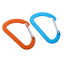 2Pcs Portable Aluminum Alloy Carabiner D Shape Quickdraw Backpack Buckles