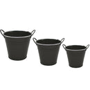 1xNordic Garden Planter Flower Plant Bucket for Weeding Decor- Dark Gray