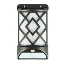 Solar LED Colorful Flame Lamp+LED Motion Sensor Wall Light Garden Yard Lamp