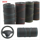 Car Auto Needle 38cm Universal Real Leather DIY Steering Wheel Protection Cover