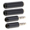 2PCS 3.5mm 1/8" Jack 4 Pole Stereo Audio Male Plug + Female Jack Soldering Black
