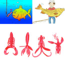 4pcs Soft Worm Fishing Lure Baits Simulation Fishing Tackle (Red)