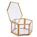 Geometric Clear Glass Jewelry Box Jewelry Organizer Holder Tabletop Succule D7C8