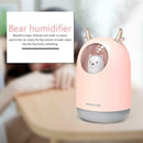 300ml Bear LED Ultrasonic USB Air Humidifier Essential Oil Diffuser (Pink)