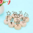 9pcs Round Wooden Base Memo Photo Holder Card Paper Note Clip