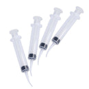 4Pcs/Set 12ml Disposable Transparent Dental Irrigation Syringe With Curved Tip F