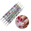 5X/Set 2-Way Nail Art Dotting Dot Pen Marbleizing Manicure Tools Diy Mix Tips ME