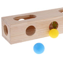 Hide and Seek Cat Play Box Wooden Treasure Box with Interactive Balls
