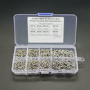 800pc M2 4-20mm Carbon Steel Cross Flat Head Self Tapping Screws w/ Box As WIM