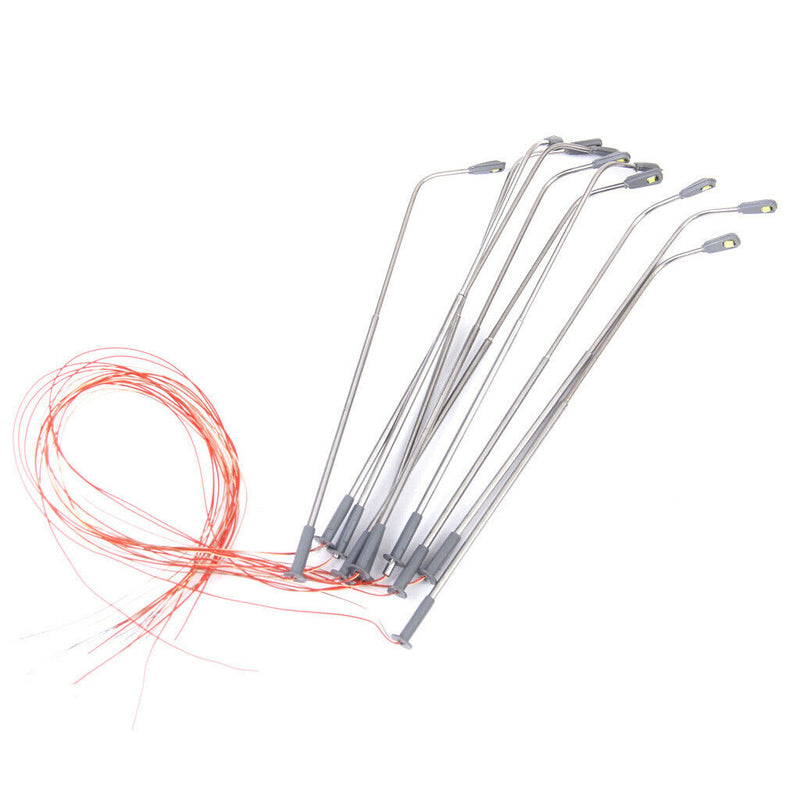 10 Pack 1:100 Mini LED Street Lights Single Head Train Lamp Layout Scenery