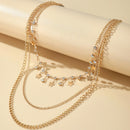 Fashion Women Butterfly Pendant Tassels Multi-layer Choker Necklace JewelrySEAU