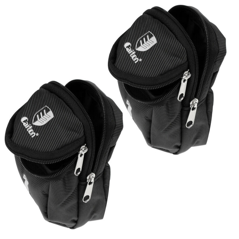 2PCS New Zippered Mini Golf Ball Holder Bag Black (Storage Balls, Tees, Divot