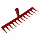 Metal 12 Tine Hand Cultivator Rake Tool Head Red