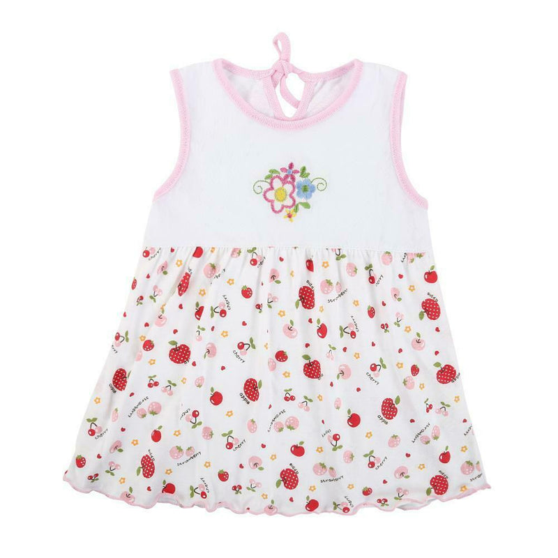 Baby Summer Dresses Girls O-Neck Sleeveless Cute Flowers Cotton Mini Dress