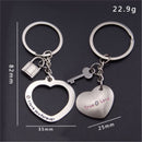 1 Pair Awesome Love Heart Lock Key*Chain Ring Keyring Keyfob Lover Couples Cy