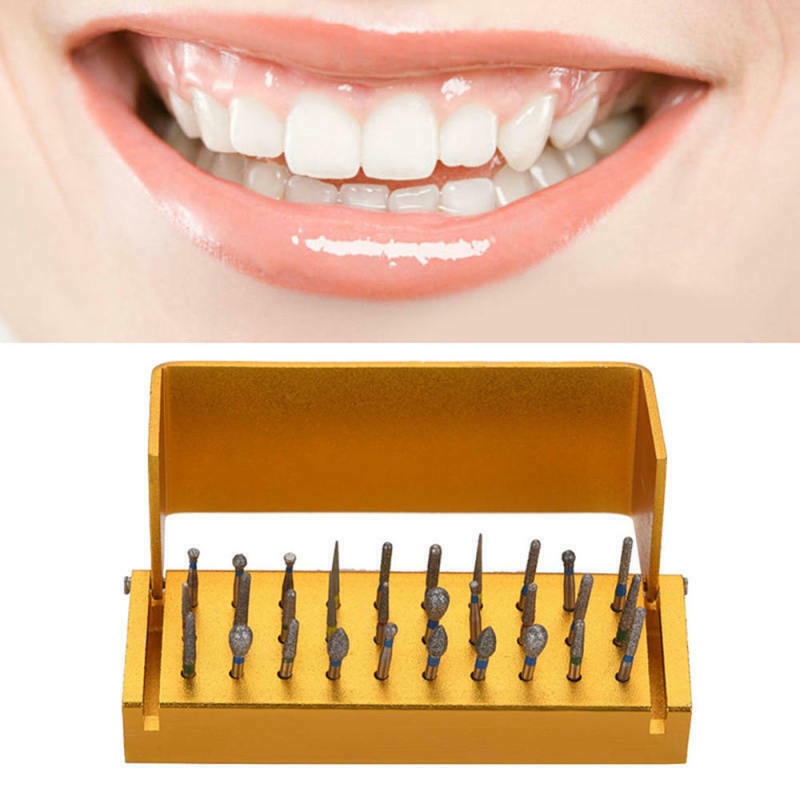 30 PCS Dental Diamond Burs Drill With Golden Dental High Speed Handpieces Holder