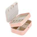 Earrings Storage Box 2 Layers PU Leather Jewelry Display Case (Light Pink) A