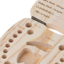 Baby Tooth Wooden Box Milk Teeth Organizer Storage Boys Girls Save Souvenir Case