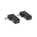 Micro USB Male to Mini USB Female 90 Degree Converter Data Adapter