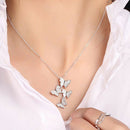 Butterfly Rhinestone Pendant Necklace Fashion Women Statement Chain Choker