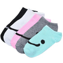5Pairs Women Socks Candy Color Socks Slippers Short Ankle Socks Smile Socks OZ
