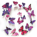 12pcs PVC Butterfly Wall Stickers Wedding Party Butterflies Decoration Red A