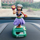 3Pcs HAWAII LUAU PARTY GIRL SOLAR POWER HEAD BOBBING CAR DASHBOARD DECOR HOME