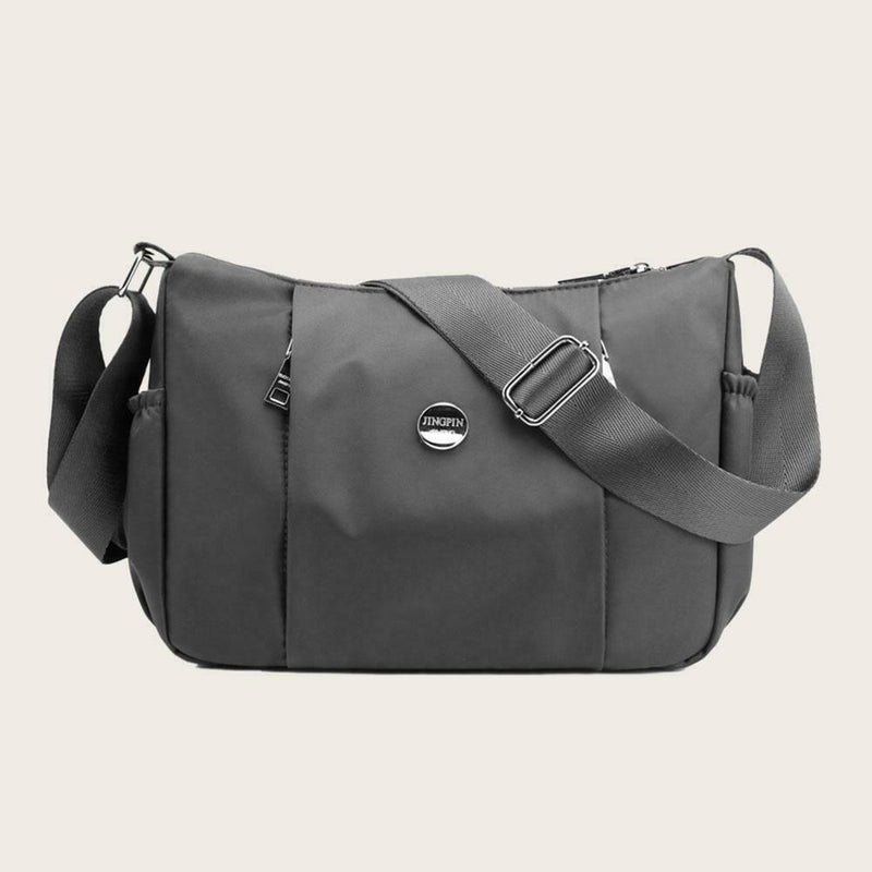 Nylon Casual Messenger Bag Women Large Capacity Shoulder Handbag (Grey) A