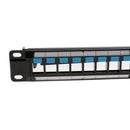 24 Port UTP Keystone Jack Blank Patch Panel Plate Cat6 Ethernet RJ-45 19" in