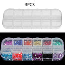 3x 12 Slots Plastic Storage Box Jewel Craft Nail Arts Beads Container Org AAC