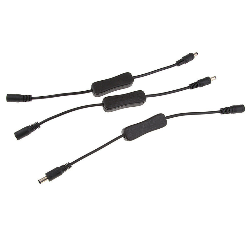 6x LED Strip Light Inline On/Off Switch DC Power Adapter Connector 5.5x2.1mm .
