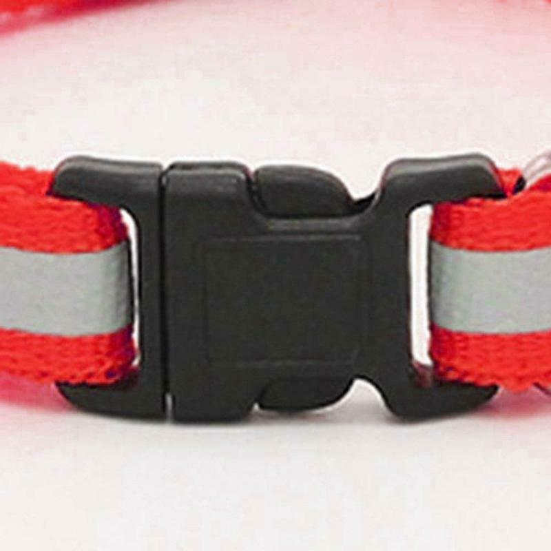 Adjustable Reflective Pet Collar Safety Release Buckle with Bell for Cat Do