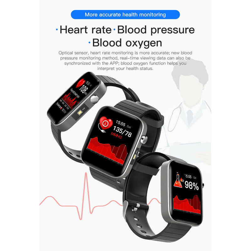 T68 Smart Watch Temperature Measure Sport Fitness Heart Rate Blood Pressure