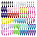 100Pcs Cute Snap Hair Clips Lot No Slip Barrettes For Baby Kids Girls Multicolor