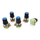 B500K 500K Ohm 3 Terminals Rotary Audio B Type Potentiometer 5Pcs R5L2