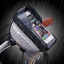 Bike Front Frame Touch Screen Waterproof Phone Bag Top Tube Pannier (Grey)