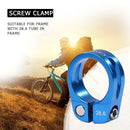 1pc MTB Cycling Seat Tube Clip Bike Release Seatpost Clamp (28.6mm Blue) A