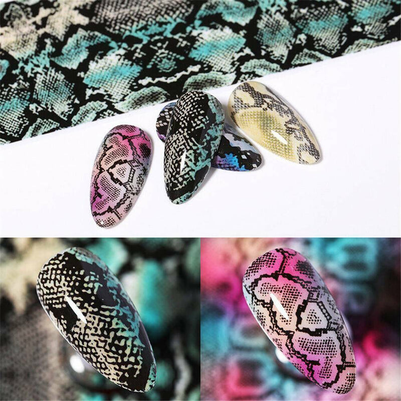 Nail Foils Colorful Serpentine Nail Art Transfer Stickers Decals DIY Manicure H7