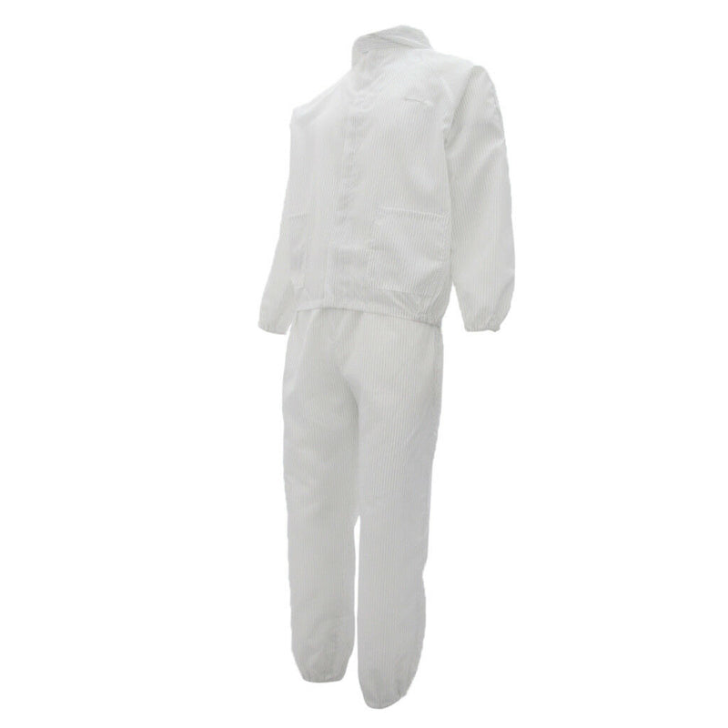 Lab Factory Dust-Proof Protective Suit Painting Coverall Pockets & Hat White