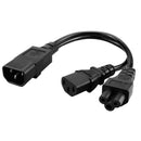 Single C14 To C13 + C5 Y Type Splitter Adapter Cable Socket Adapter