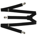 Lady Woman Adjustable Metal Clamp Elastic Suspenders Braces - Black