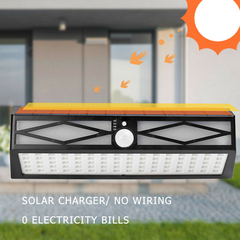 80LED Solar Wall Light Garden Human Infrared Sensor Hanging Security Lamp A