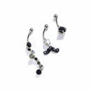 Belly Button Dangle Rings Crystal Jewelry Barbell Navel Ball Bar Body Piercing w