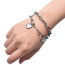 Hip Hop Sweet Heart-Shape Layered Bracelet Trend Bangle Accessories Jewelry Gift