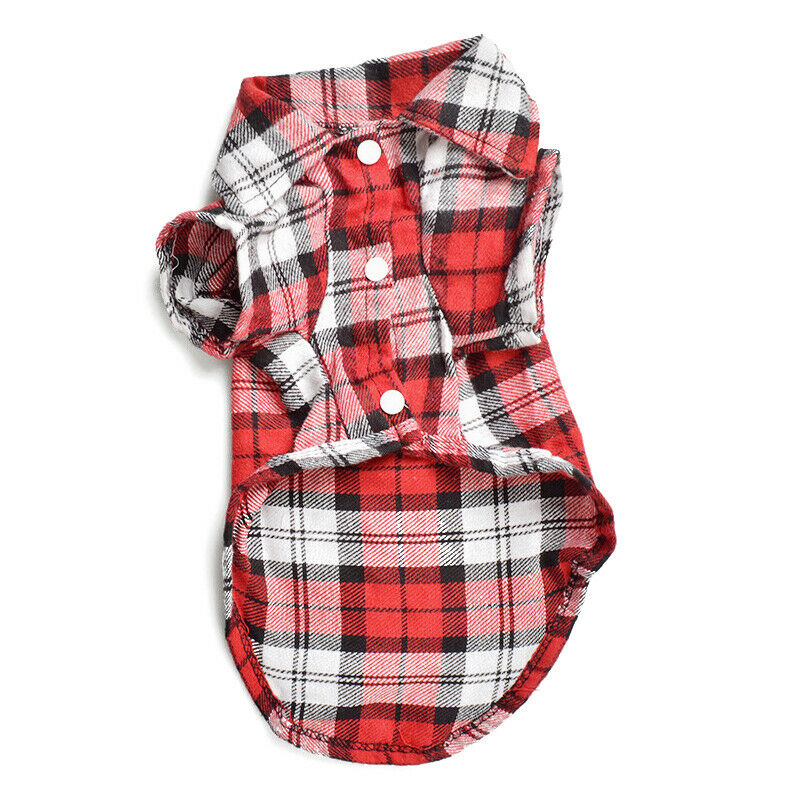 Smart Pet Costumes Dog Puppy Plaid T-Shirt Blouse Coats Jacket Clothing SweaS8V2