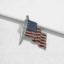 American Flag USA National Flag Star Lapel Pins Crystal Brooch Badge Y4K7 M S8A7