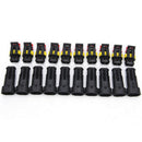 5x 2Pin Car Waterproof Electrical Connector Plug With Wire AWG Marine Black@LJ